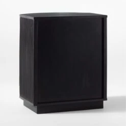 Cameo Curved Black Wood Nightstand With Drawer 16 Cameo Curved Black Wood Nightstand With Drawer -Nesto Store CameoBlkCrvdNightstand3QBSSS22