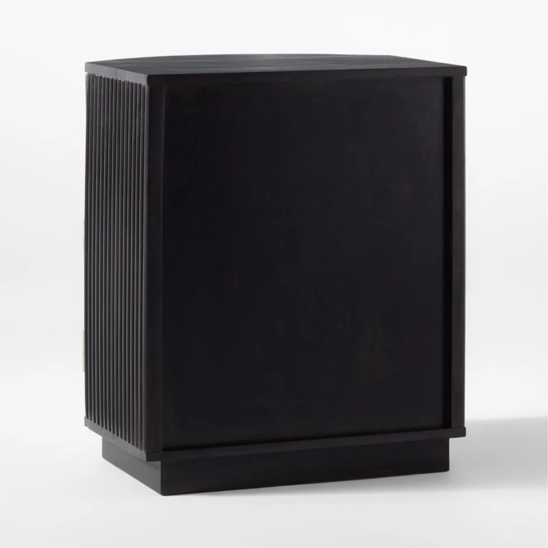 Cameo Curved Black Wood Nightstand With Drawer 9 Cameo Curved Black Wood Nightstand With Drawer - Image 7