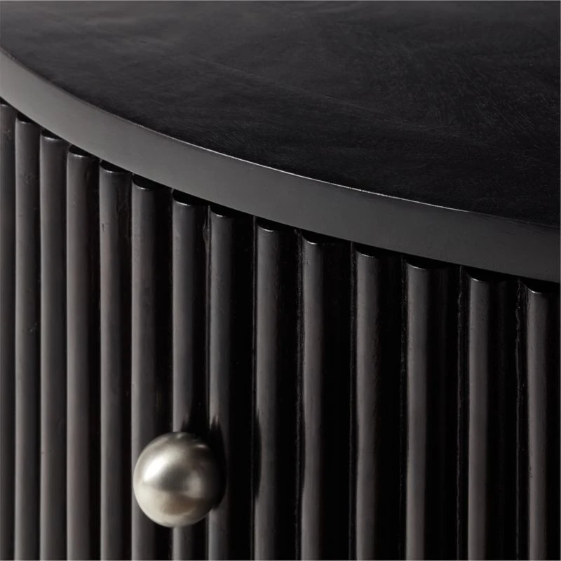 Cameo Curved Black Wood Nightstand With Drawer 10 Cameo Curved Black Wood Nightstand With Drawer - Image 8