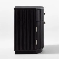 Cameo Curved Black Wood Nightstand With Drawer 15 Cameo Curved Black Wood Nightstand With Drawer -Nesto Store CameoBlkCrvdNightstandSDSSS22