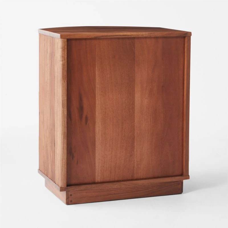 Cameo Curved Midtone Acacia Wood Nightstand 7 Cameo Curved Midtone Acacia Wood Nightstand - Image 5