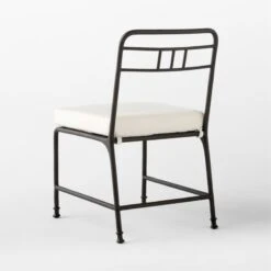 Canova Metal Outdoor Dining Chair With Ivory Sunbrella® Cushion -Nesto Store CanovaDiningChair3QBSSS23