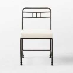 Canova Metal Outdoor Dining Chair With Ivory Sunbrella® Cushion -Nesto Store CanovaDiningChairSOSSS23