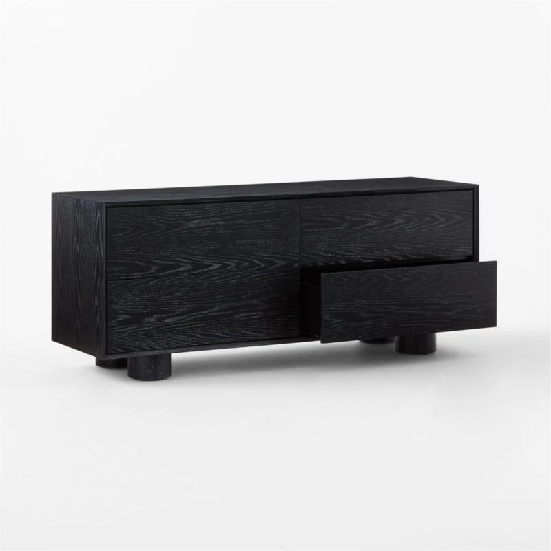 Cantar 4-Drawer Cerused Black Oak Dresser 7 Cantar 4-Drawer Cerused Black Oak Dresser - Image 5