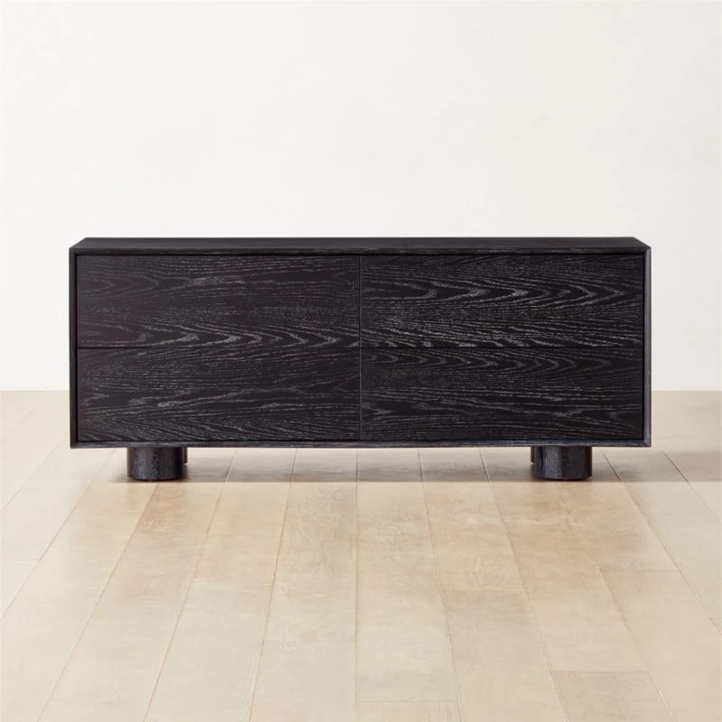 Cantar 4-Drawer Cerused Black Oak Dresser 3 Cantar 4-Drawer Cerused Black Oak Dresser