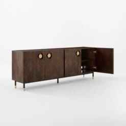 Carbon Brown Burl Wood Media Console -Nesto Store CarbonBnBrlWdMdCredenza3QAVSSF22