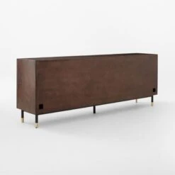 Carbon Brown Burl Wood Media Console -Nesto Store CarbonBnBrlWdMdCredenza3QBSSF22