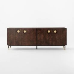 Carbon Brown Burl Wood Media Console -Nesto Store CarbonBnBrlWdMdCredenzaSOSSF22