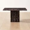 Carve Square Black Marble Side Table Small -Nesto Store CarveBlkMrblCcktlTableSmSHS23