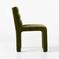 Castell Green Velvet Channel Tufted Dining Chair -Nesto Store CastellTftdDngChrGrnVlvtSDSSF22