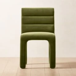 Castell Green Velvet Channel Tufted Dining Chair