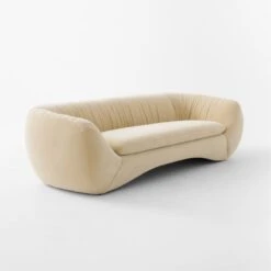 Cecil Cream Velvet Sofa -Nesto Store CecilBttrCreamVlvtSofa3QSSF22