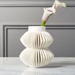 Celia White Porcelain Vase -Nesto Store CeliaVaseWhiteROF17