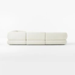 Chale 6-Piece L-Shaped Ivory White Boucle Sectional Sofa -Nesto Store Chale6PcCreamBclSectSDSSS23