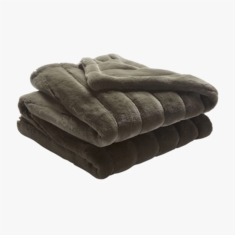 Channel Moss Green Faux Fur Throw Blanket 5 Channel Moss Green Faux Fur Throw Blanket - Image 3