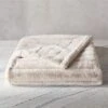 Channel Oat Faux Fur Throw Blanket -Nesto Store ChannelFxFurOatThrowSHF21