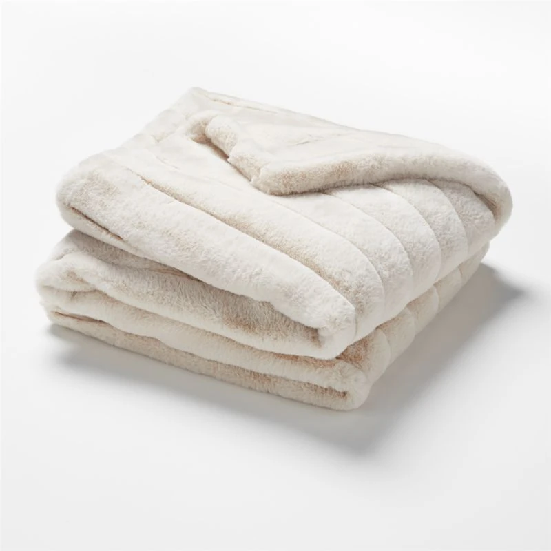 Channel Oat Faux Fur Throw Blanket 4 Channel Oat Faux Fur Throw Blanket - Image 2