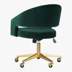 Channel Green Velvet Office Chair -Nesto Store ChannelGrnVlvtOffcChair3QBF19