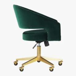 Channel Green Velvet Office Chair -Nesto Store ChannelGrnVlvtOffcChairSDF19