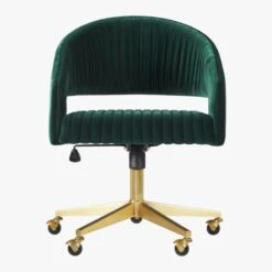 Channel Green Velvet Office Chair -Nesto Store ChannelGrnVlvtOffcChairSOF19