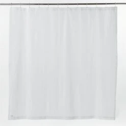 Charlotte Ribbed White Organic Shower Curtain 72" -Nesto Store CharlotteRdWtOgCtnShwCrtnSSF21