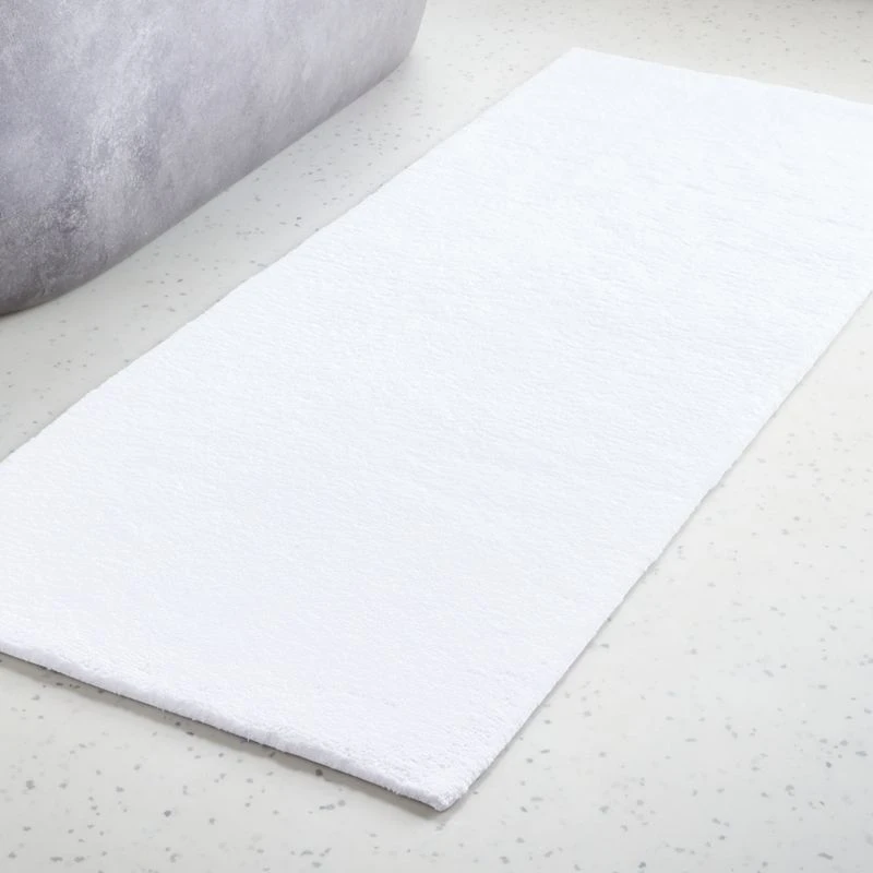 Chase Organic Cotton White Bath Runner Rug 24"x60" 4 Chase Organic Cotton White Bath Runner Rug 24"x60" - Image 2