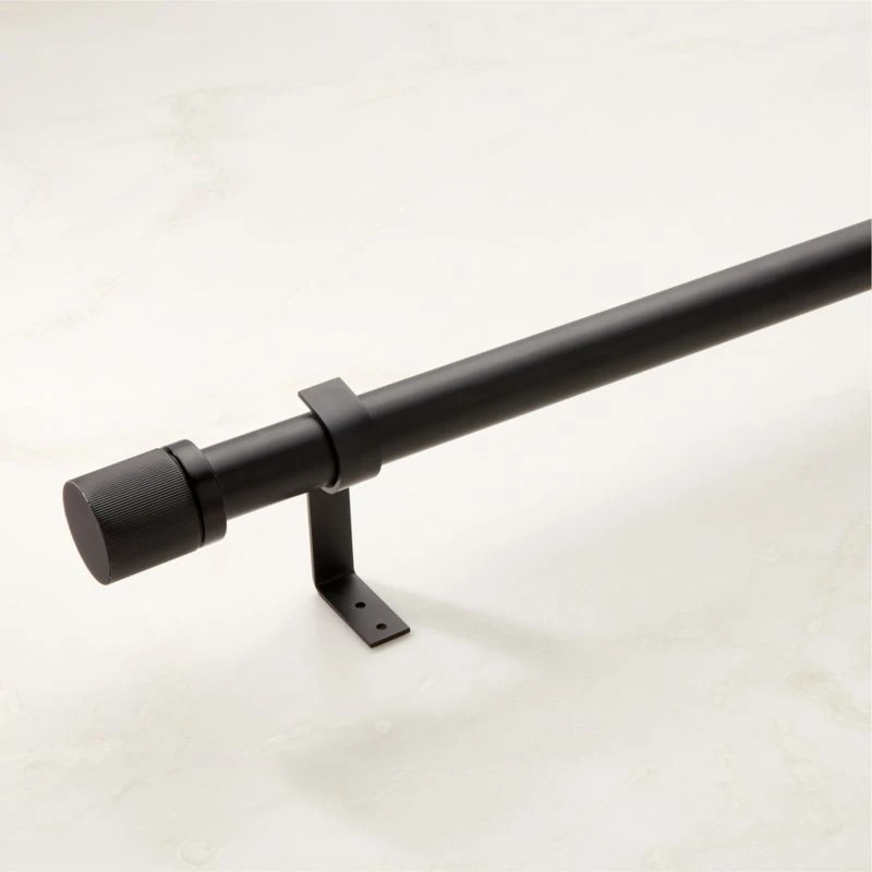 Chase Matte Black Adjustable Curtain Rod 28''-48" 3 Chase Matte Black Adjustable Curtain Rod 28''-48"