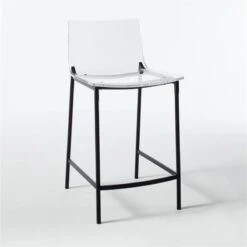 Chiaro Clear Counter Stool Black 12 Chiaro Clear Counter Stool Black -Nesto Store ChiaroBlackBarStool30in3QF20 1