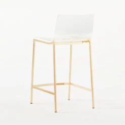 Chiaro Clear Counter Stool Gold -Nesto Store ChiaroClrCntrStl24inGold3QBSSS21