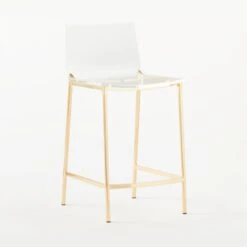 Chiaro Clear Counter Stool Gold -Nesto Store ChiaroClrCntrStl24inGold3QSSS21