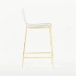 Chiaro Clear Counter Stool Gold -Nesto Store ChiaroClrCntrStl24inGoldSDSSS21