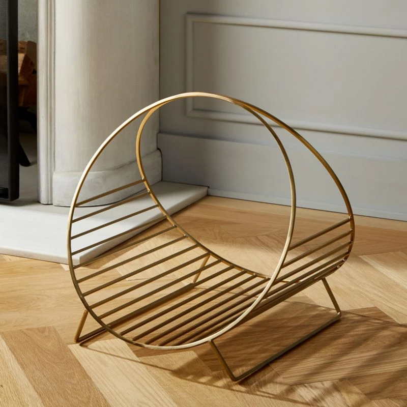 Chord Antique Brass Log Holder 4 Chord Antique Brass Log Holder - Image 2