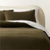 Ciebon Organic Cotton Dark Green Duvet Cover And Pillow Shams -Nesto Store CiebonOrgCtnGrnFQDuvetCvrSHF23