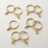 Brushed Brass Curtain Rings With Clips Set Of 9 -Nesto Store ClipRingsBrshdBrassS9AVSHF21