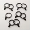 Matte Black Curtain Rings With Clips Set Of 9 -Nesto Store ClipRingsMatteBlackS9AVSHF21