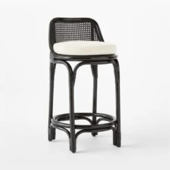 Coba Black Rattan Counter Stool -Nesto Store CobaCaneCounterStool3QSSF22