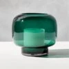 Coco Round Forest Green Glass Hurricane Candle Holder Small -Nesto Store CocoFrstGrnSmlGlsHrrcnSHS22