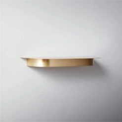 Collar Brass Wall Shelf Small 18" 9 Collar Brass Wall Shelf Small 18" -Nesto Store CollarBrsWallLdgSm18inAV2SHS21