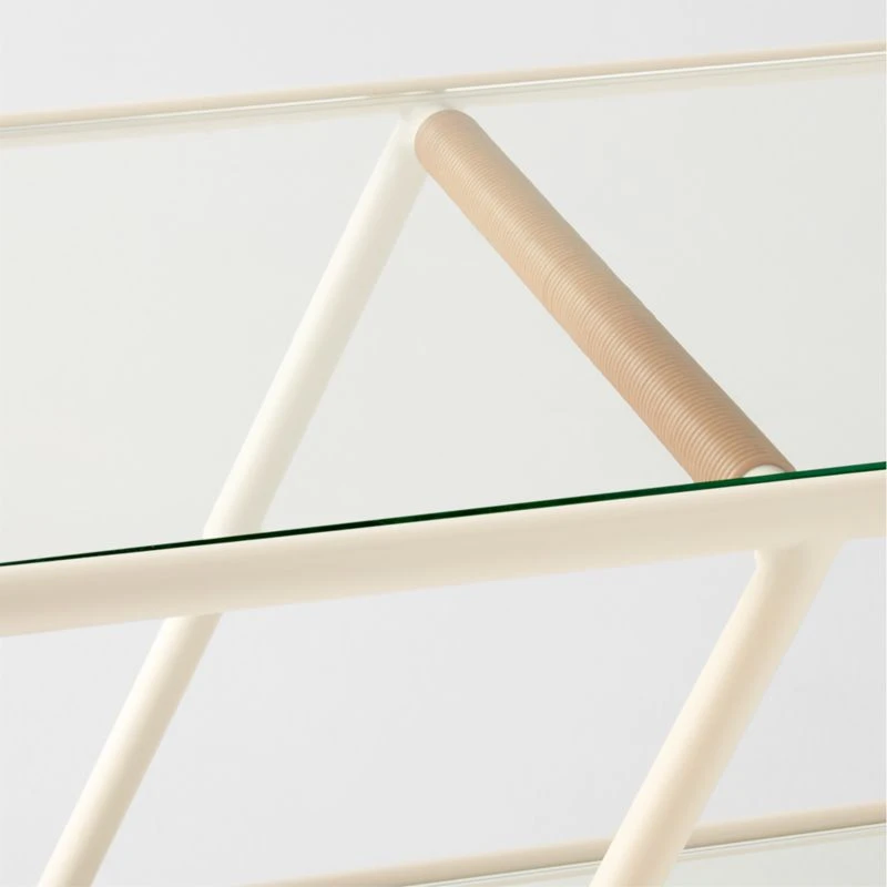 Colombe Ivory Metal Outdoor Console Table With Glass Top 9 Colombe Ivory Metal Outdoor Console Table With Glass Top - Image 7