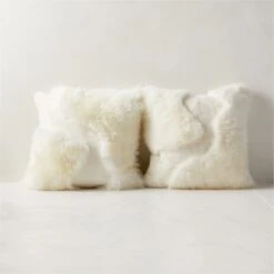 Connect White Sheepskin Fur Throw Pillow With Feather-Down Insert 20" 10 Connect White Sheepskin Fur Throw Pillow With Feather-Down Insert 20" -Nesto Store ConnectShpsknPllw20x20AV2SHS22
