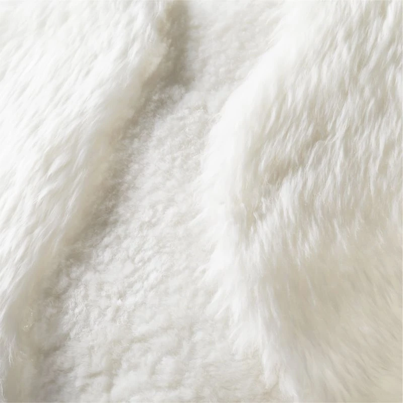 Connect White Sheepskin Fur Throw Pillow With Feather-Down Insert 20" 5 Connect White Sheepskin Fur Throw Pillow With Feather-Down Insert 20" - Image 3