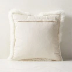 Connect White Sheepskin Fur Throw Pillow With Feather-Down Insert 20" 8 Connect White Sheepskin Fur Throw Pillow With Feather-Down Insert 20" -Nesto Store ConnectShpsknPllw20x20AVSHS22