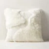 Connect White Sheepskin Fur Throw Pillow With Feather-Down Insert 20" -Nesto Store ConnectShpsknPllw20x20SHS22