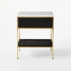Connoisseur 2-Drawer Black Oak Wood Nightstand With Marble Top Model 8714 -Nesto Store ConnoisseurNightstandSDSSS21