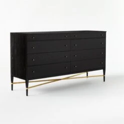 Connoisseur 8-Drawer Black Oak Wood Dresser Model 1006 14 Connoisseur 8-Drawer Black Oak Wood Dresser Model 1006 -Nesto Store ConnoisseurWideDresser3QSSS21