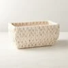 Conway Rectangular White Cotton Storage Basket Small -Nesto Store ConwayBasketWhiteSHS22