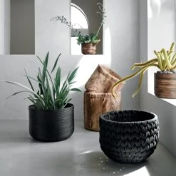 Basket Burnt Rattan Planters -Nesto Store ConwayBlackBasketFB21 1x1