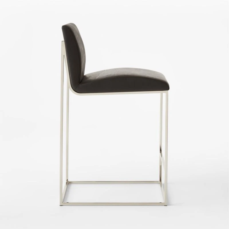 Coop Black Leather Counter Stool Set Of 2 6 Coop Black Leather Counter Stool Set Of 2 - Image 4