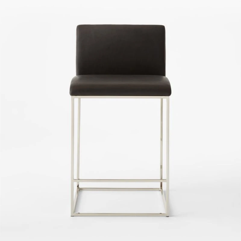 Coop Black Leather Counter Stool Set Of 2 4 Coop Black Leather Counter Stool Set Of 2 - Image 2