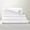Organic Cotton Sateen 520-Thread-Count White Full/Queen Bedding Set -Nesto Store CottonSateenBundleWhiteFQSHF21